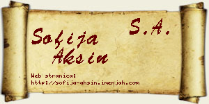 Sofija Aksin vizit kartica